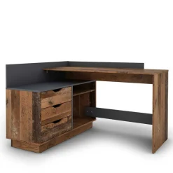 Wohnen Graue Möbel|Loft Möbel*Schreibtisch in Altholz Optik und Anthrazit - Egona