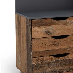 Wohnen Graue Möbel|Loft Möbel*Schreibtisch in Altholz Optik und Anthrazit - Egona