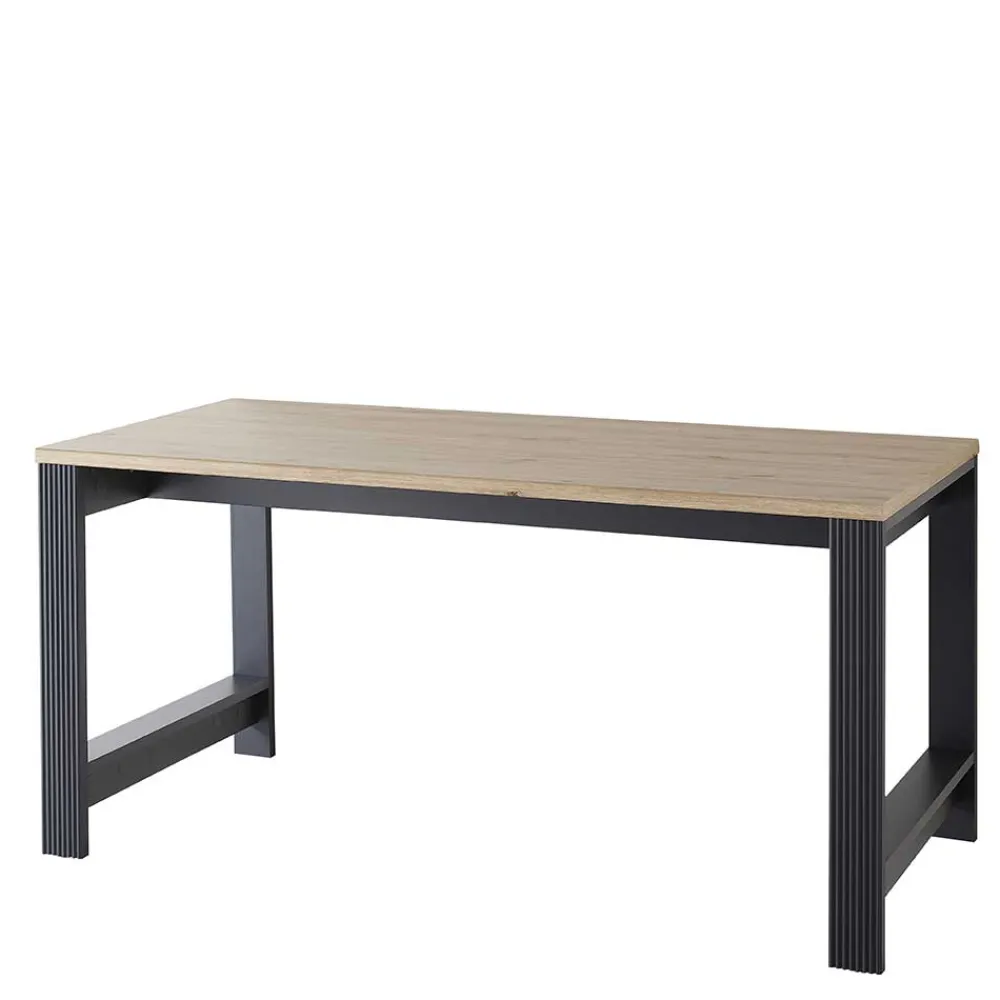 Wohnen Bürotische*Schreibtisch in Dunkelgrau & Eiche Optik - Joe