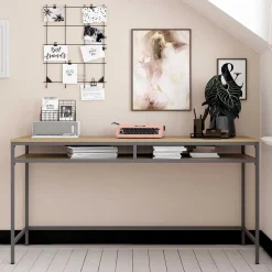 Wohnen Bürotische*Schreibtisch in Eiche Optik & Grau - Georgy