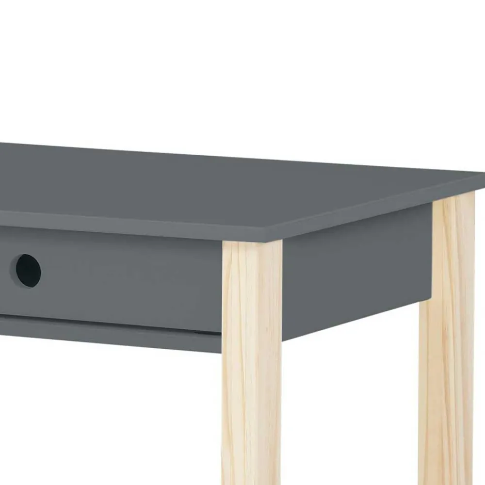 Kinder Wohnen Schreibtisch in Grau mit Kiefer - Bradley
