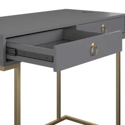 Wohnen Bürotische|Jugendzimmertische*Schreibtisch in Grau und Messing - Woman