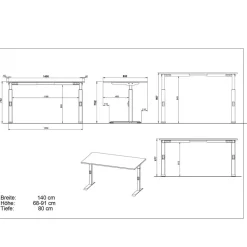 Wohnen Bürotische*Schreibtisch in Lichtgrau und Weiß - Vin