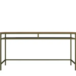 Wohnen Schreibtisch in Walnuss Optik und Oliv Grün - Cedreona