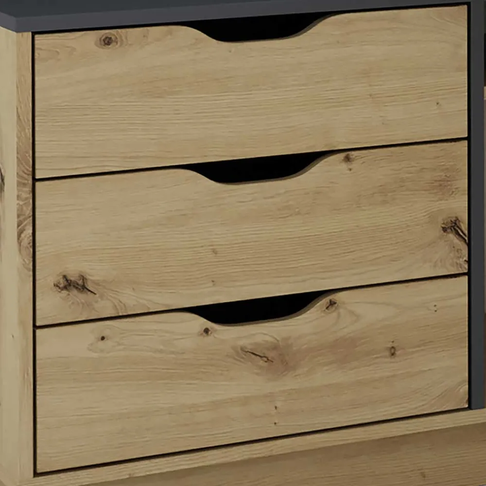 Wohnen Graue Möbel|Bürotische*Schreibtisch in Wildeiche NB & Anthrazit - Lician