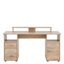 Wohnen Schreibtisch mit Aufsatz in Wildeiche Dekor - Kalizoa