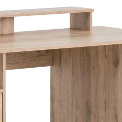 Wohnen Schreibtisch mit Aufsatz in Wildeiche Dekor - Kalizoa