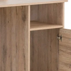 Wohnen Schreibtisch mit Aufsatz in Wildeiche Dekor - Kalizoa