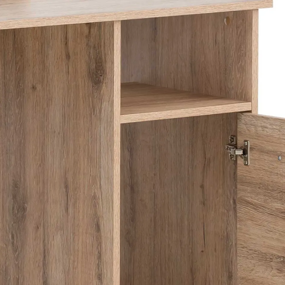 Wohnen Schreibtisch mit Aufsatz in Wildeiche Dekor - Kalizoa