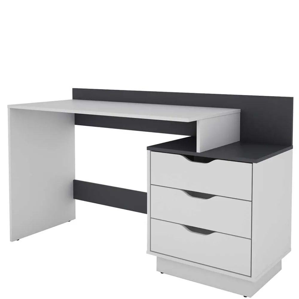 Kinder Wohnen Schreibtisch mit drei Schubladen und Aufsatz - Dotagon