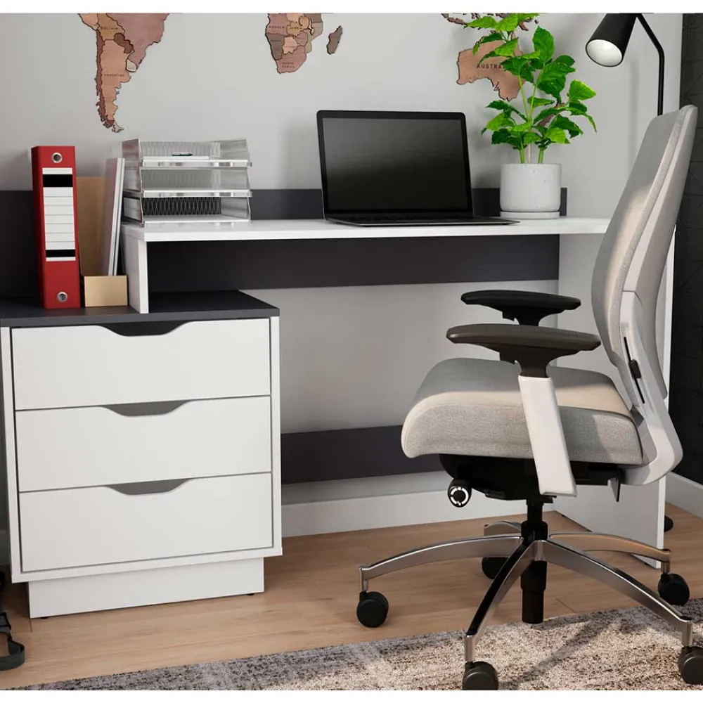 Kinder Wohnen Schreibtisch mit drei Schubladen und Aufsatz - Dotagon