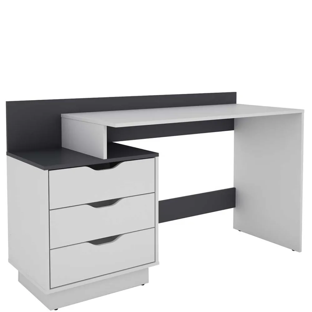 Kinder Wohnen Schreibtisch mit drei Schubladen und Aufsatz - Dotagon