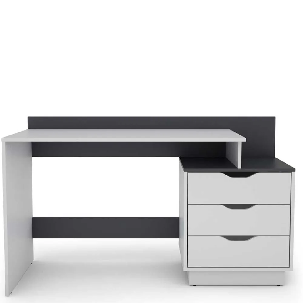 Kinder Wohnen Schreibtisch mit drei Schubladen und Aufsatz - Dotagon