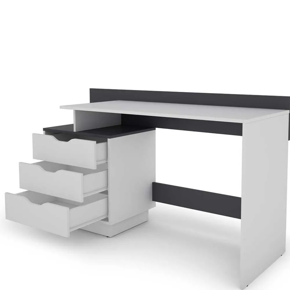 Kinder Wohnen Schreibtisch mit drei Schubladen und Aufsatz - Dotagon