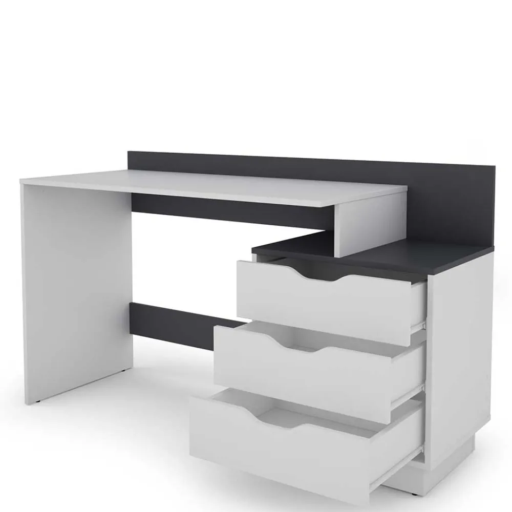 Kinder Wohnen Schreibtisch mit drei Schubladen und Aufsatz - Dotagon