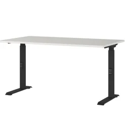 Wohnen Schreibtisch mit Höhenverstellung in Lichtgrau - Rapinus