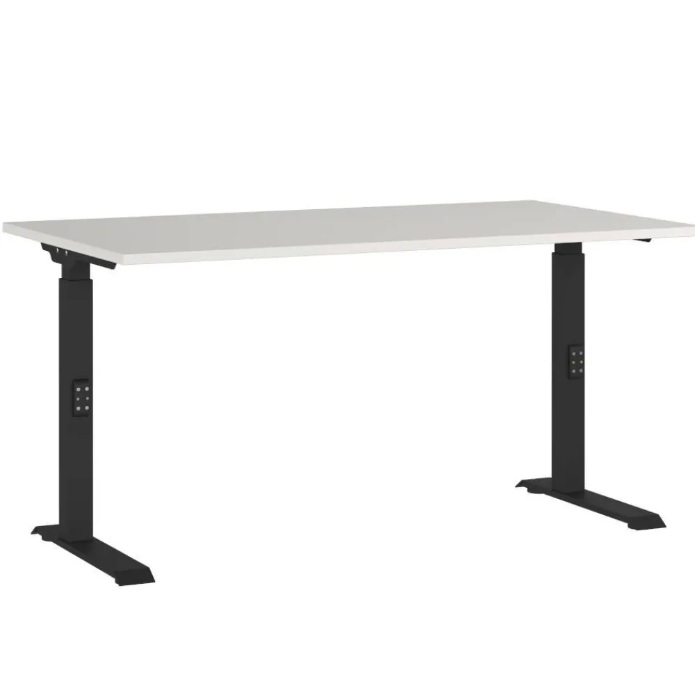 Wohnen Schreibtisch mit Höhenverstellung in Lichtgrau - Rapinus