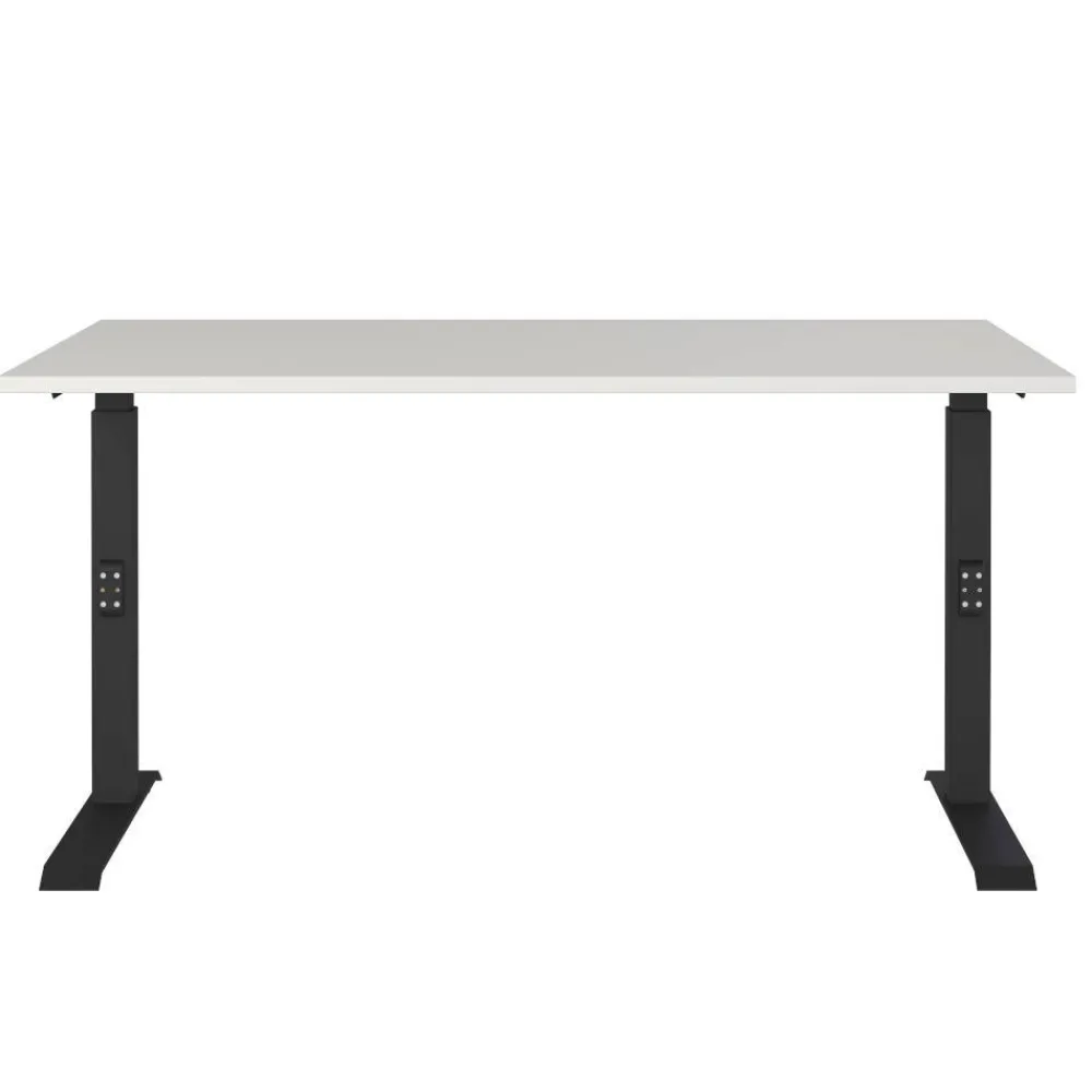Wohnen Schreibtisch mit Höhenverstellung in Lichtgrau - Rapinus