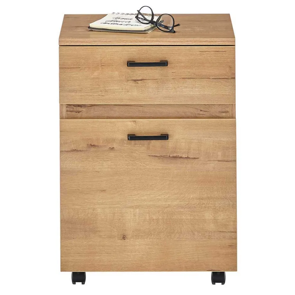 Wohnen Schreibtisch mit Rollcontainer Set - Caprera (zweiteilig)