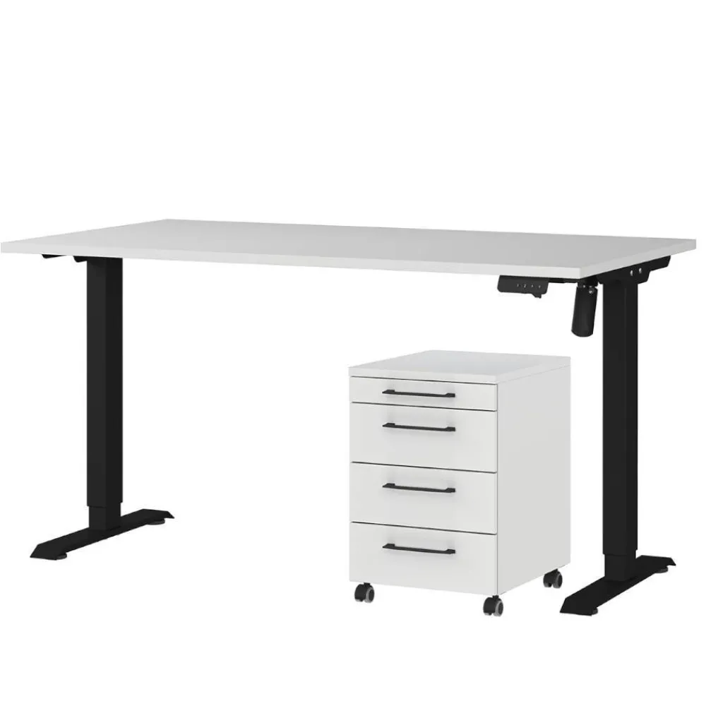 Wohnen Bürotische|Tische*Schreibtisch mit Rollcontainer Set - Chilena (zweiteilig)