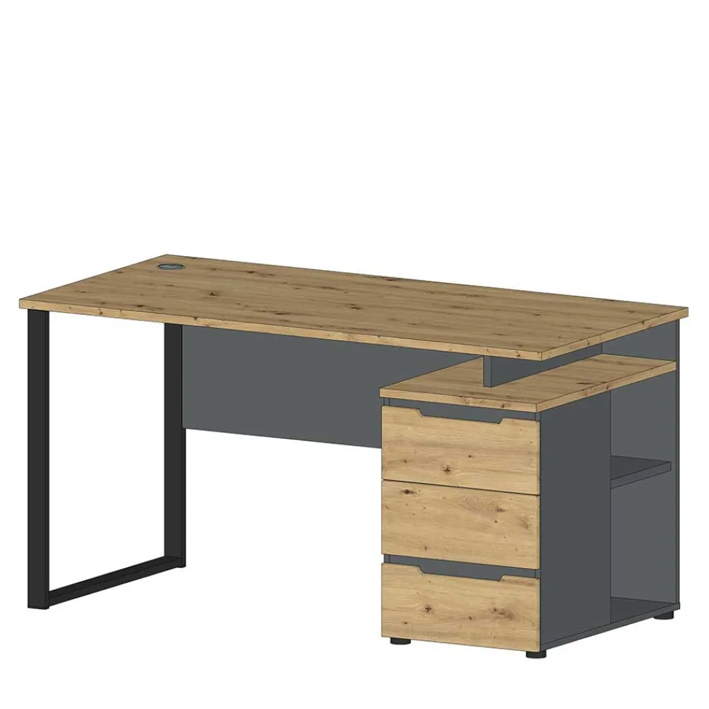 Kinder Wohnen Schreibtisch mit Schubladen zweifarbig - Kuetra