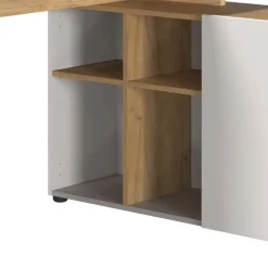 Wohnen Bürotische*Schreibtisch mit Seitenregal in Hellgrau - Chiron