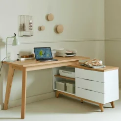 Wohnen Bürotische*Schreibtisch mit Stauraum als Eckausführung - Xuana