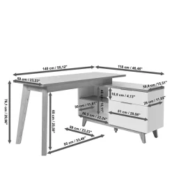 Wohnen Bürotische*Schreibtisch mit Stauraum als Eckausführung - Xuana