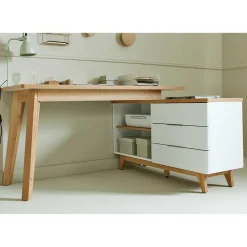 Wohnen Bürotische*Schreibtisch mit Stauraum als Eckausführung - Xuana