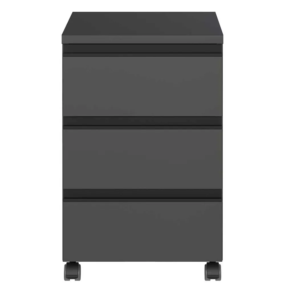 Wohnen Rollcontainer*Schreibtisch Rollcontainer in Dunkelgrau - Espnoz