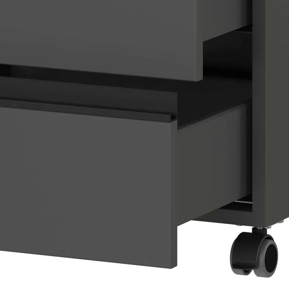 Wohnen Rollcontainer*Schreibtisch Rollcontainer in Dunkelgrau - Espnoz