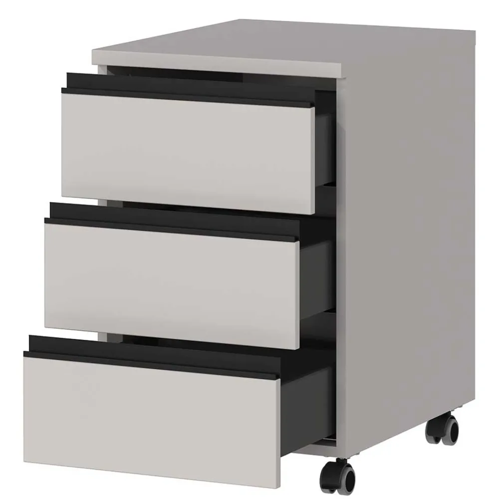 Wohnen Rollcontainer*Schreibtisch Rollcontainer in Hellgrau - Great