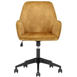 Wohnen Bürostühle*Schreibtisch Stuhl in Ocker Velours - Eckomy