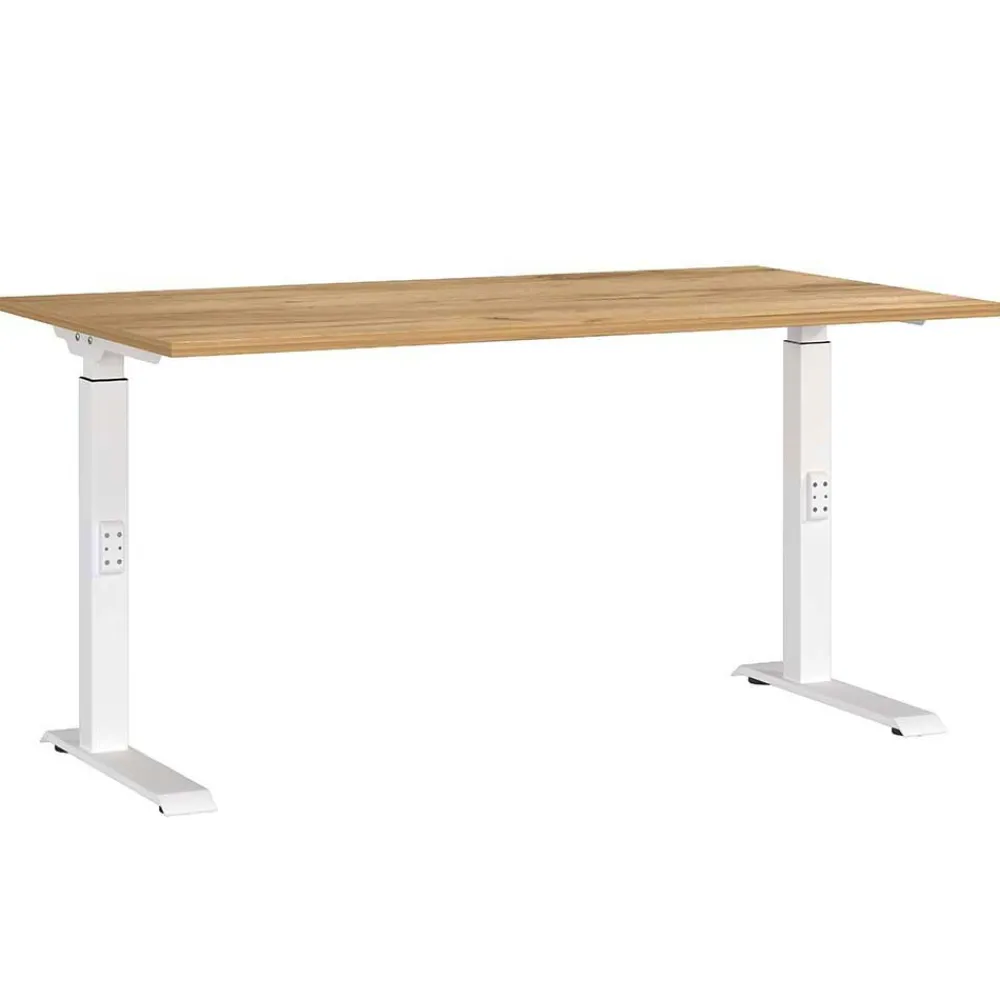 Wohnen Bürotische*Schreibtisch zum Sitzen und Stehen mit T Gestell - Stellario