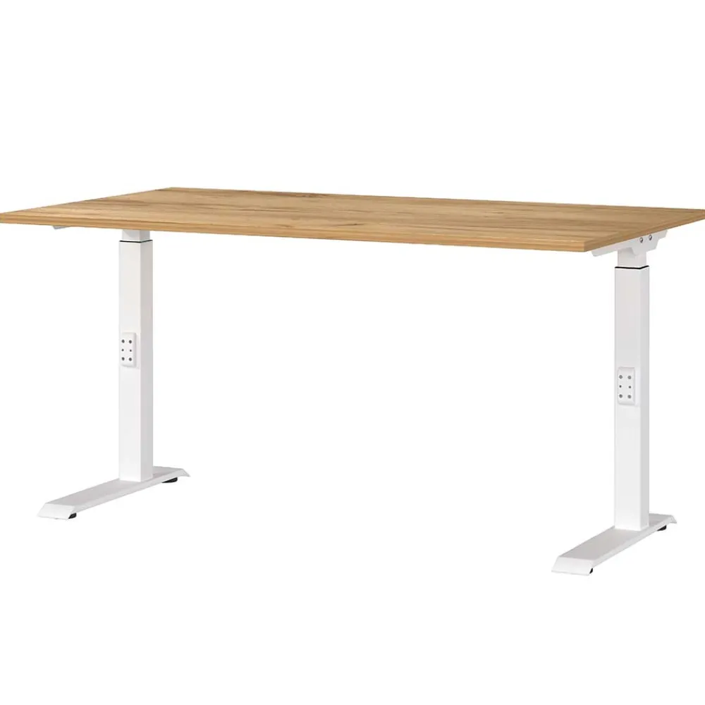 Wohnen Bürotische*Schreibtisch zum Sitzen und Stehen mit T Gestell - Stellario