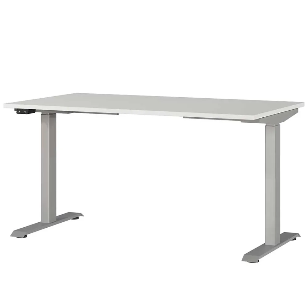 Wohnen Bürotische*Schreibtisch zum Sitzen und Stehen in Lichtgrau - Salko