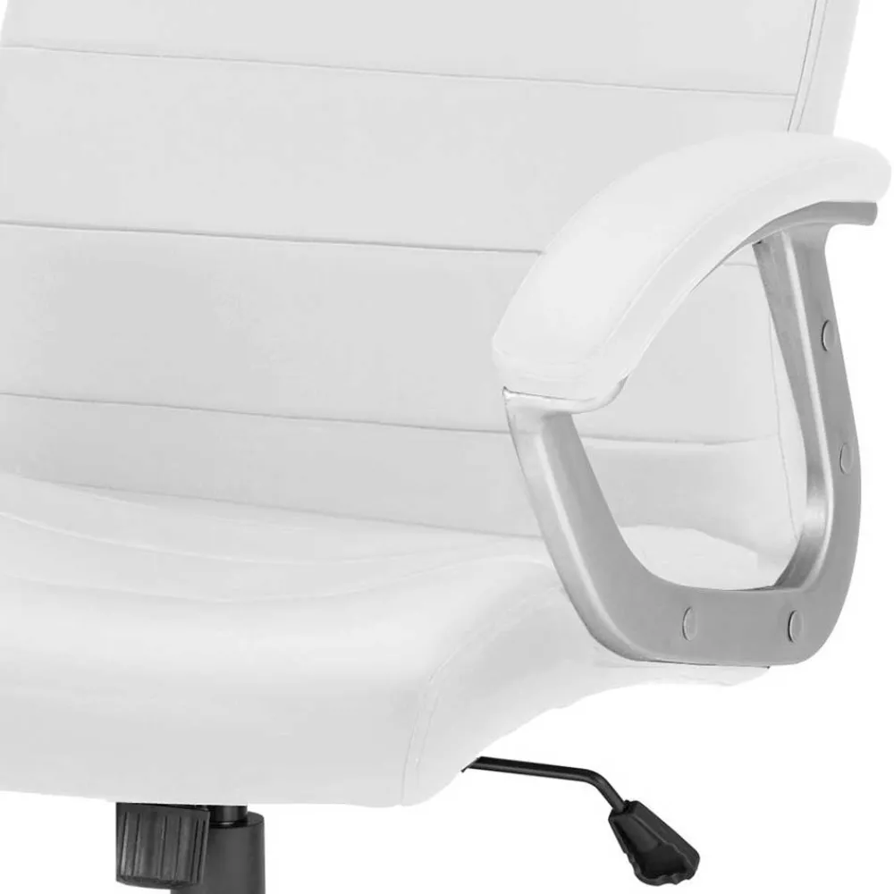 Wohnen Schreibtischsessel in Weiß Kunstleder - Krispan