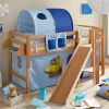 Wohnen Jugendbetten|Kindermöbel*Schräg Rutschen Hochbett in Natur Buche - Urak