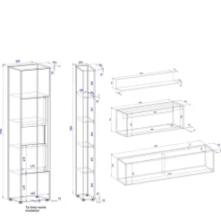 Wohnen Schränke & Wandboard Wohnzimmer Set - Ahilav (fünfteilig)