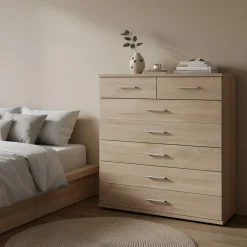 Wohnen Schubkastenkommode Rommino in Eiche Sägerau