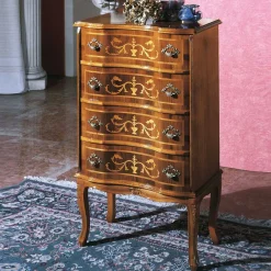 Wohnen Kommoden|Barock Möbel*Schubladen Kommode mit Bodenfreiheit Agosto in Nussbaum