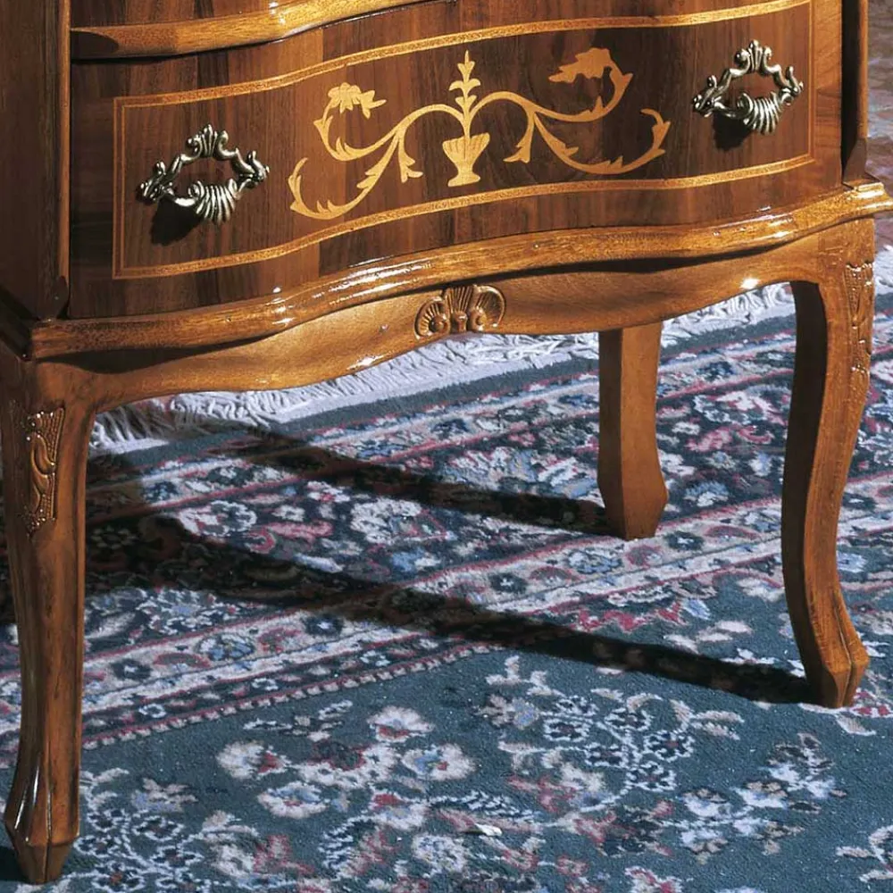 Wohnen Kommoden|Barock Möbel*Schubladen Kommode mit Bodenfreiheit Agosto in Nussbaum