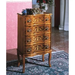 Wohnen Kommoden|Barock Möbel*Schubladen Kommode mit Bodenfreiheit Agosto in Nussbaum