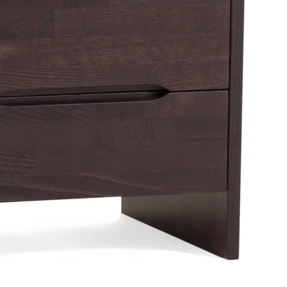 Wohnen Nachttische*Schubladen Nachtkonsole in Wengefarben Tazina aus Buche massiv