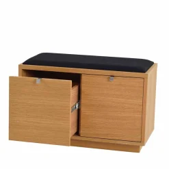 Wohnen Schuhschränke|Garderobenbänke*Schubladen Sitzbank Helvana mitr Eiche furniert