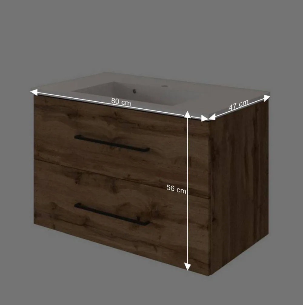 Wohnen Schubladen Waschtisch in Wildeiche - Acrosia