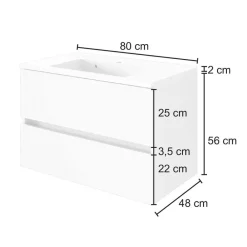 Wohnen Weiße Möbel|Waschtisch*Schubladen Waschtisch in 80cm oder 100cm - Vandan