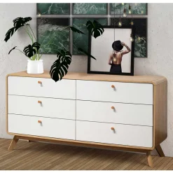 Wohnen 6-Schubladen-Kommode im Scandi Chic - Jendren