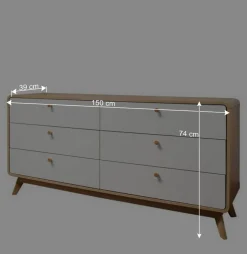 Wohnen 6-Schubladen-Kommode im Scandi Chic - Jendren