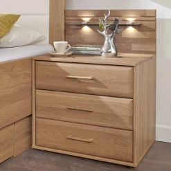 Wohnen Schubladen-Nachtschrank Anglesia in Eiche teilmassiv (2er Set)